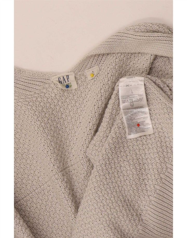Gap Womens Oversized Cardigan Sweater UK 16 Large Grey Cotton