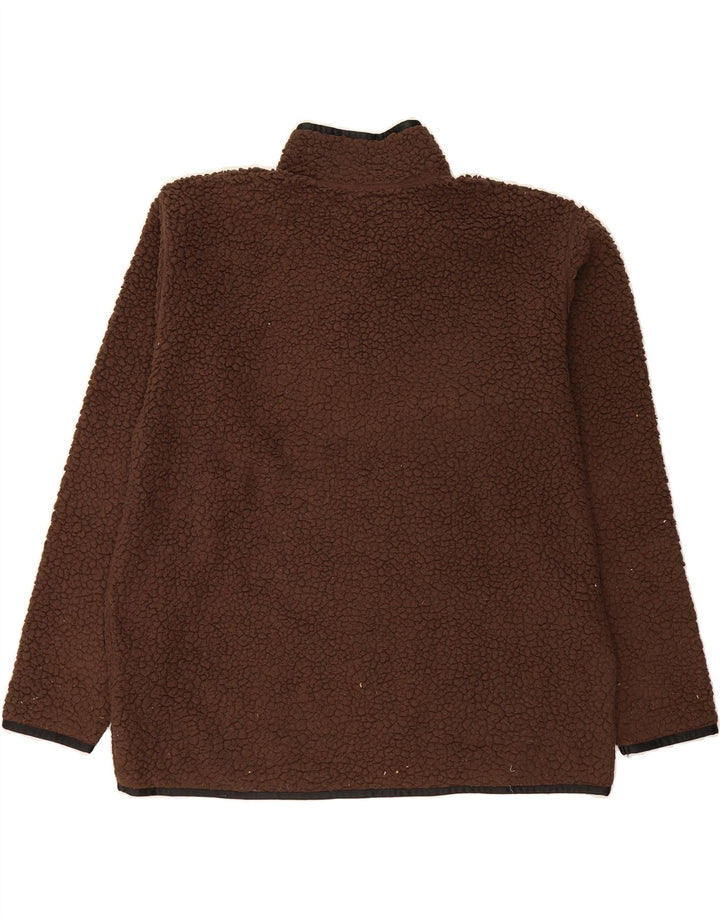 EDDIE BAUER Mens Zip Neck Fleece Jumper XL Brown Polyester Vintage Eddie Bauer and Second-Hand Eddie Bauer from Messina Hembry 