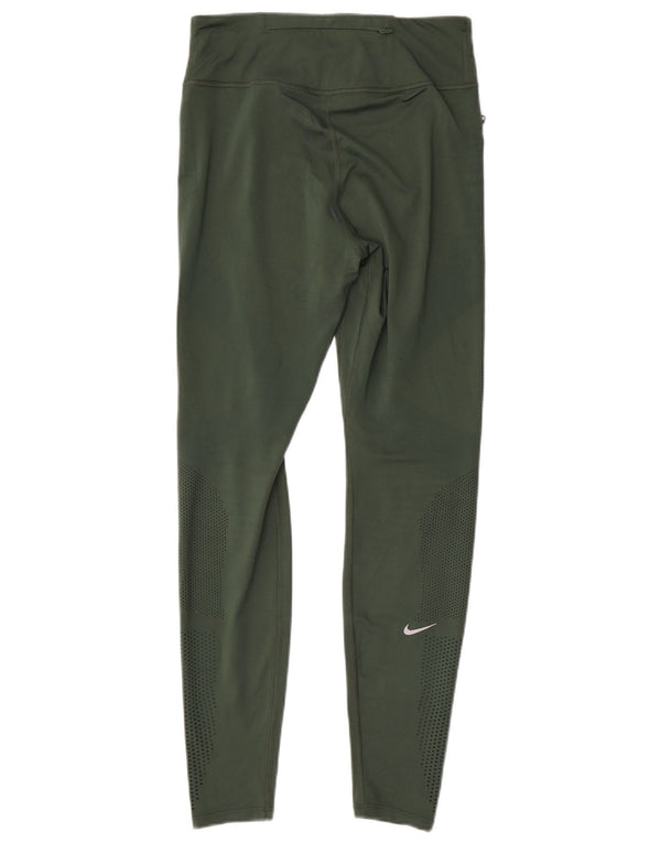Nike Dame Dri Fit Leggings UK 14 Medium Green Polyester