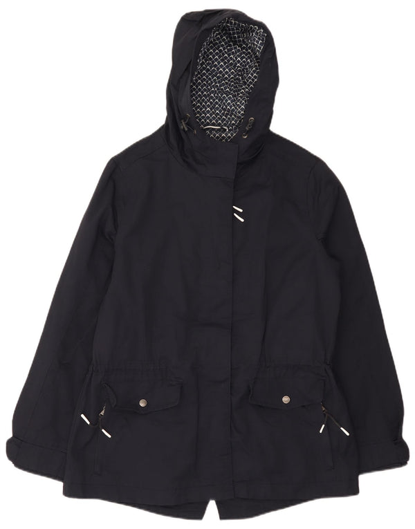 Crew Clothing Chubasquero con capucha de gran tamaño para mujer UK 10 Small Azul marino Algodón