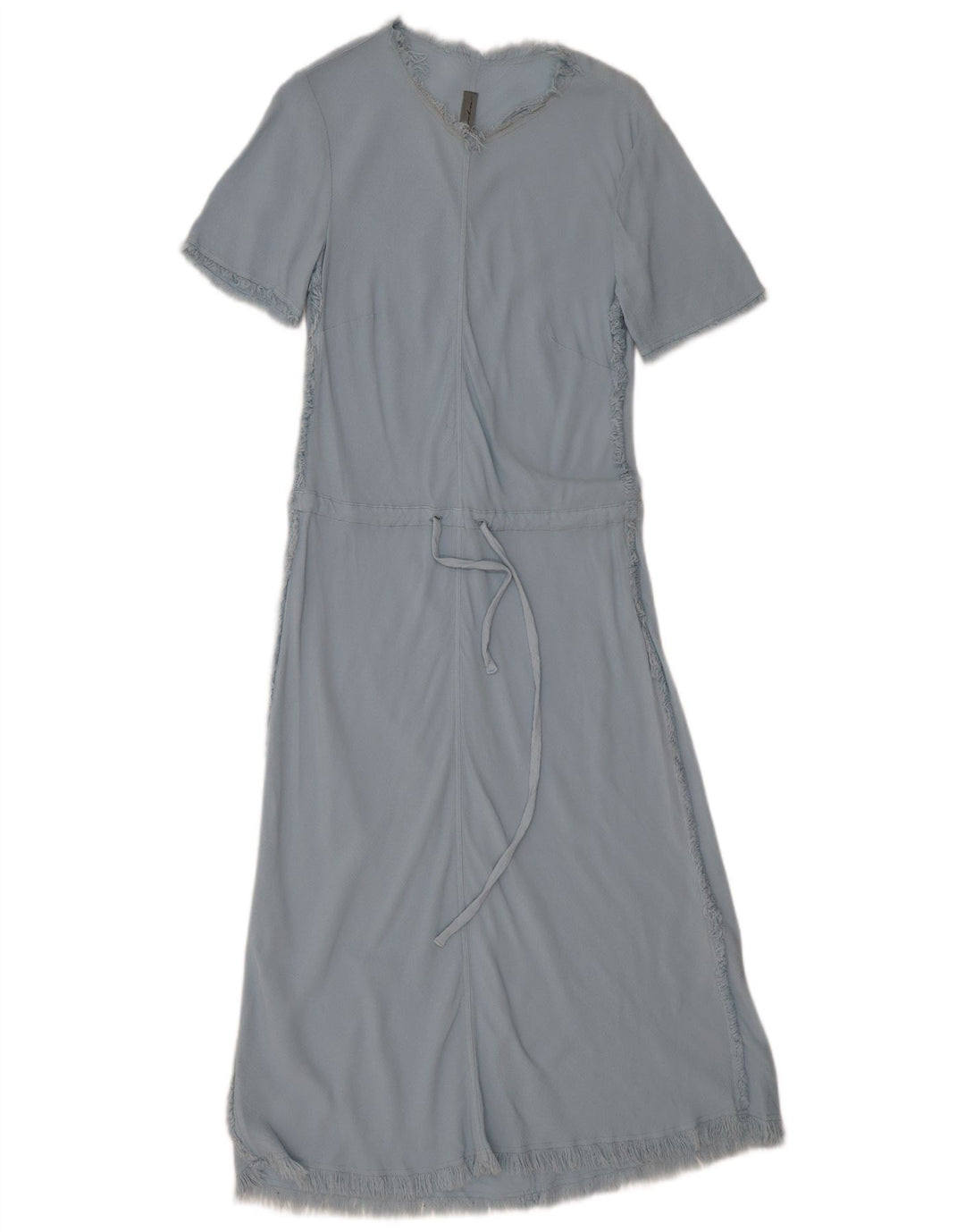 VINTAGE Womens Short Sleeves Maxi Dress UK 12 Medium Blue