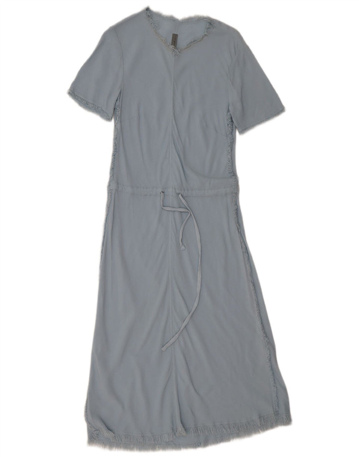 VINTAGE Womens Short Sleeves Maxi Dress UK 12 Medium Blue