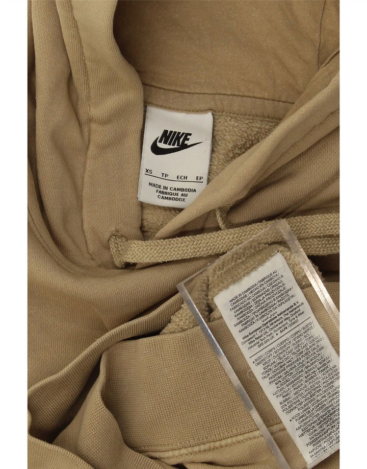 NIKE Mens Hoodie Jumper XS Beige Polyester