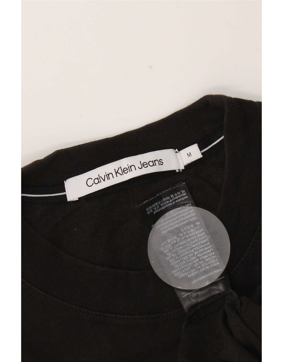 Calvin Klein Jeans Mens T-Shirt Top Medium Black Cotton