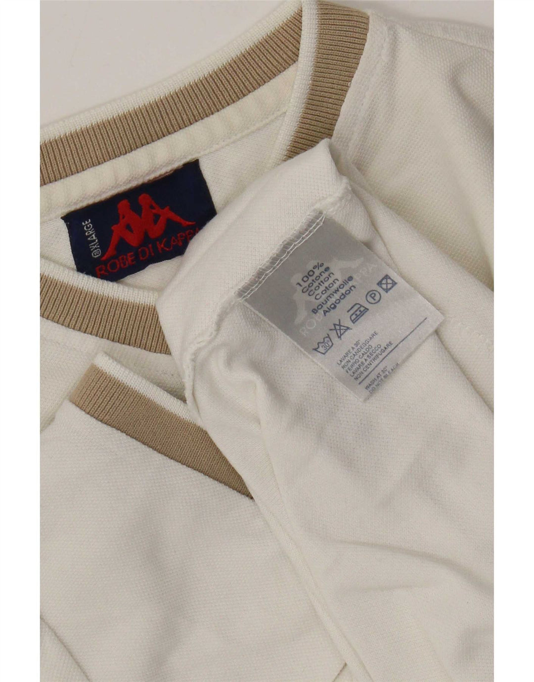 Kappa Mens T-Shirt Top XL White Cotton