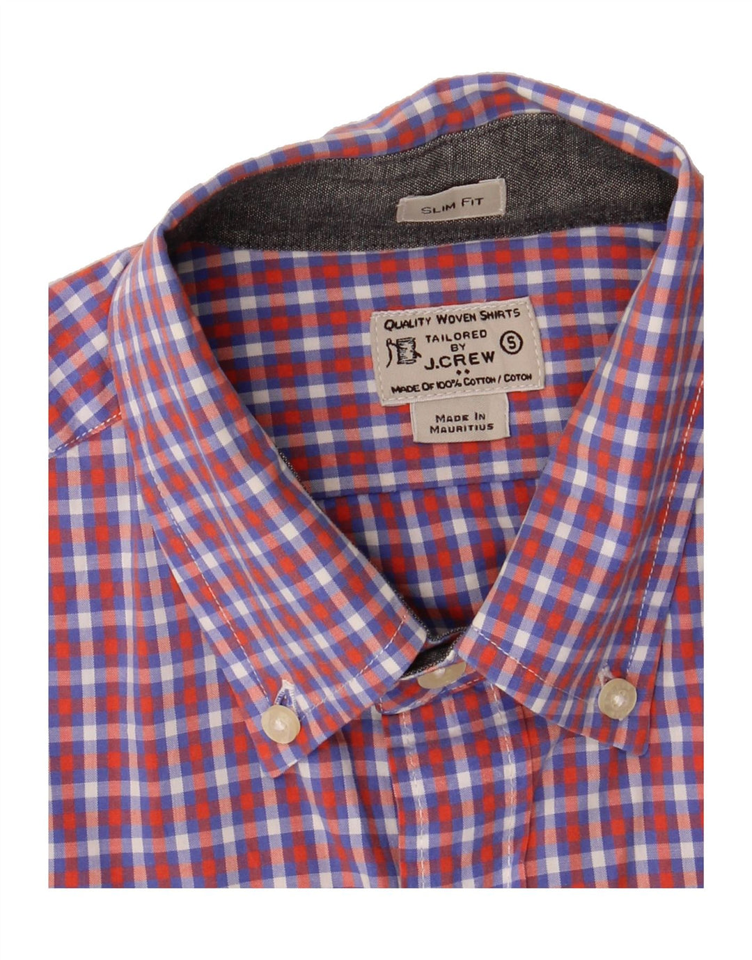 J. CREW Mens Slim Fit Shirt Small Red Check Cotton Vintage J. Crew and Second-Hand J. Crew from Messina Hembry 