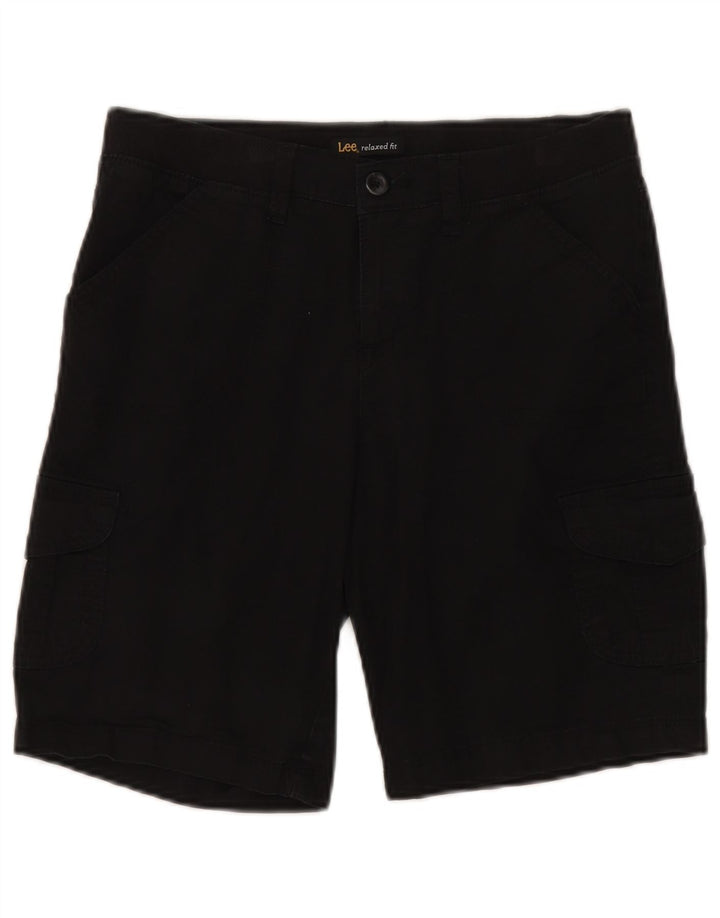 Lee Womens Relaxed Fit Cargo Shorts US 8 Medium W30 Black Bomuld