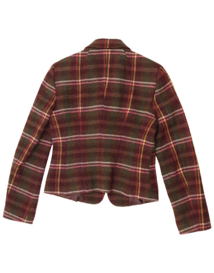 Benetton Dame 1-knaps blazerjakke IT 44 Medium Flerfarvet ternet