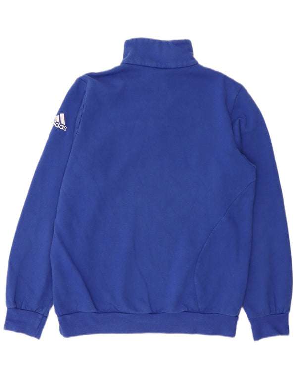 Adidas Sweat-shirt à col zippé pour homme UK 34/36 Petit Bleu Coton
