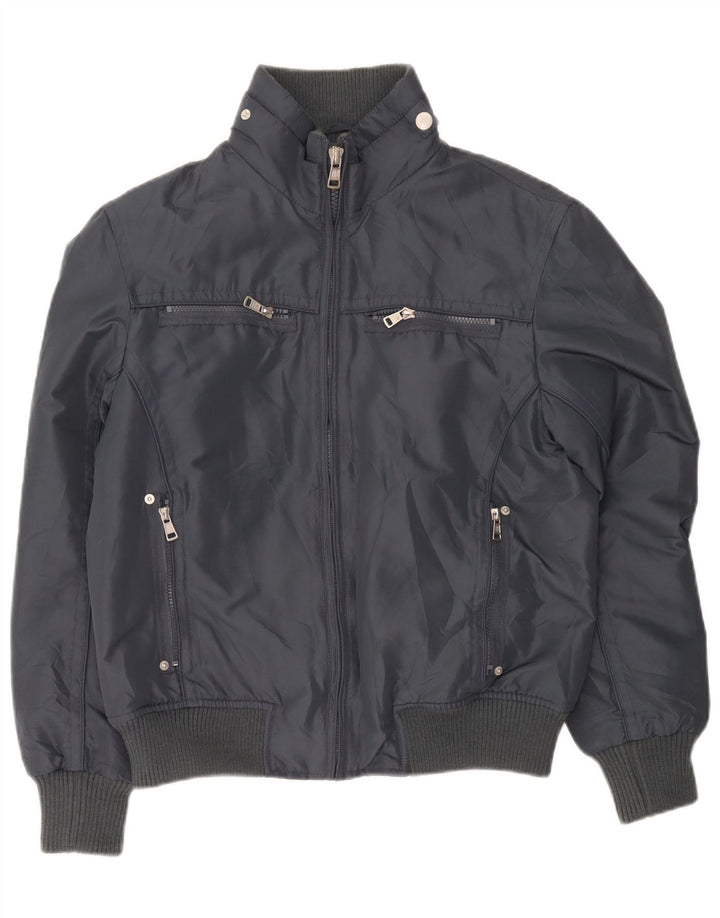 Vintage Ανδρικό Bomber Jacket UK 38 Medium Grey Polyester