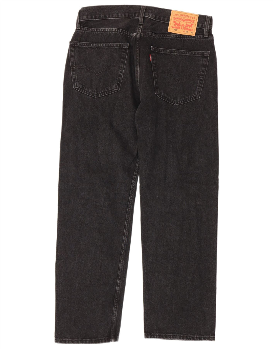 Levi's Mens 555 Straight Jeans W32 L30 Black Cotton