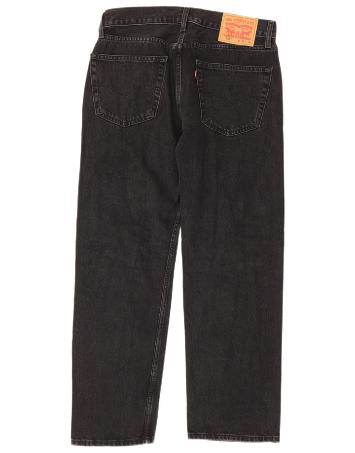 Levi's Mens 555 Straight Jeans W32 L30 Black Cotton