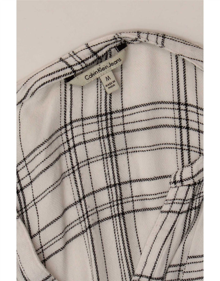 Calvin Klein Jeans Chemise Femme UK 12 Medium White Check