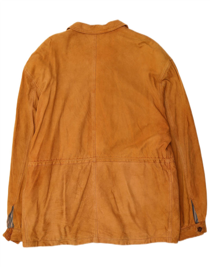 Diana Mens Suede Utility Jacket IT 52 XL Beige Leather