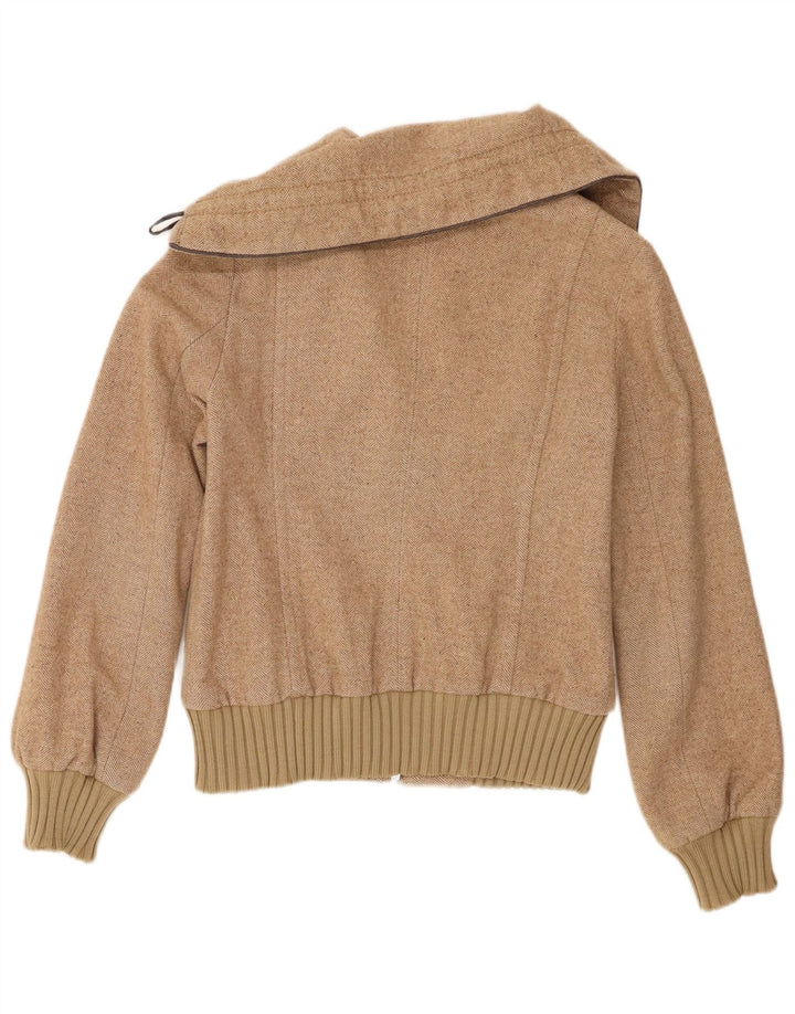Sisley Womens Bomber Jacket IT 42 Medium Beige Sildebensuld