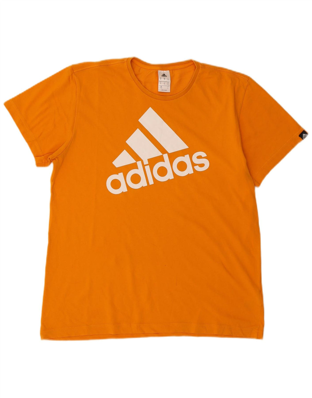 Adidas Mens Graphic T-Shirt Top Medium Orange Cotton