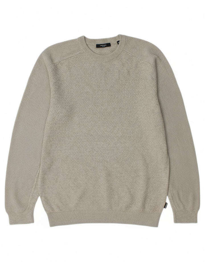 JACK & JONES Boys Crew Neck Jumper Sweater 13-14 Years Medium Grey Cotton