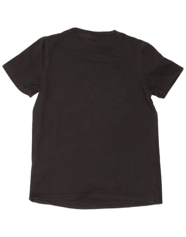 Γυναικείο γραφικό T-Shirt Adidas Top UK 10 Small μαύρο βαμβακερό