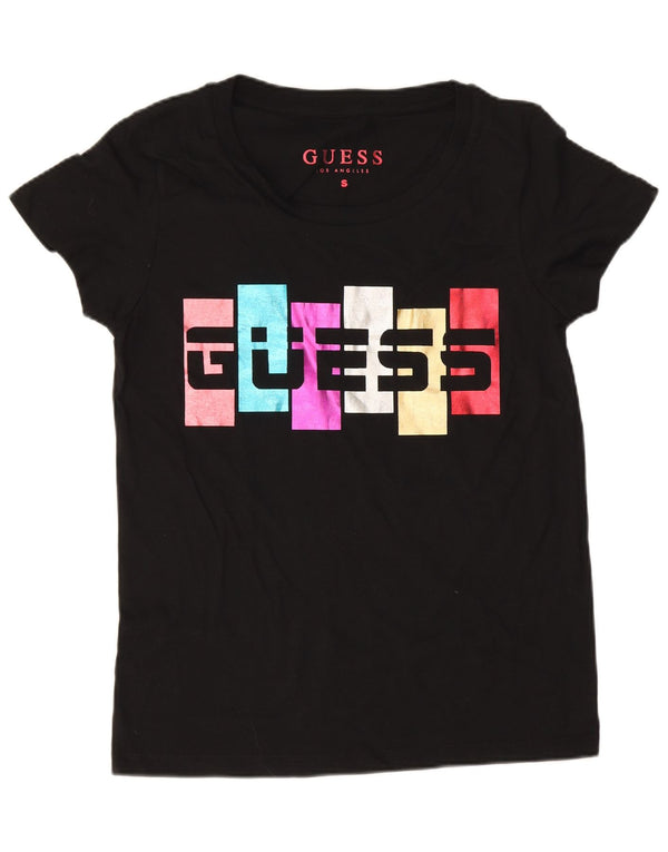 Guess Womens Graphic T-Shirt Top UK 10 Small Black