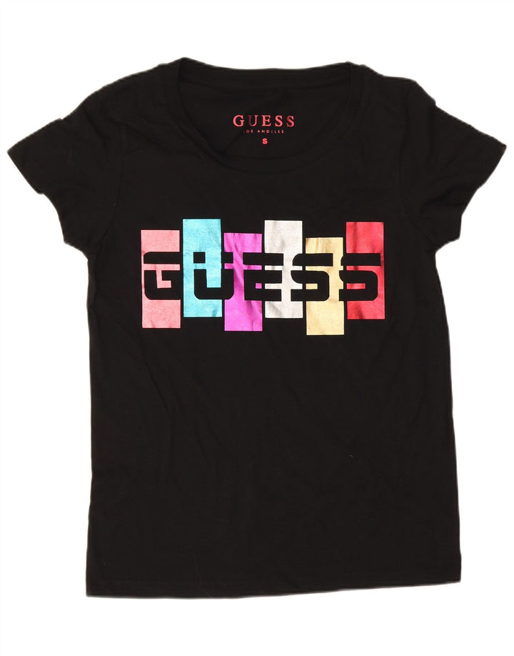 Guess Womens Graphic T-Shirt Top UK 10 Small Black