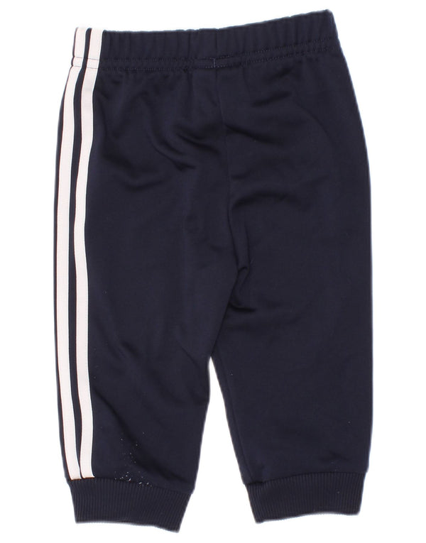 Adidas Baby Boys Joggers Tracksuit Trousers 3-6 Months Navy Blue Polyester