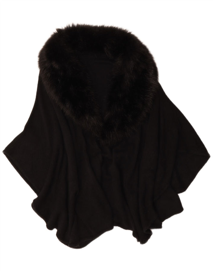 Vintage Womens Poncho Coat One Size Black