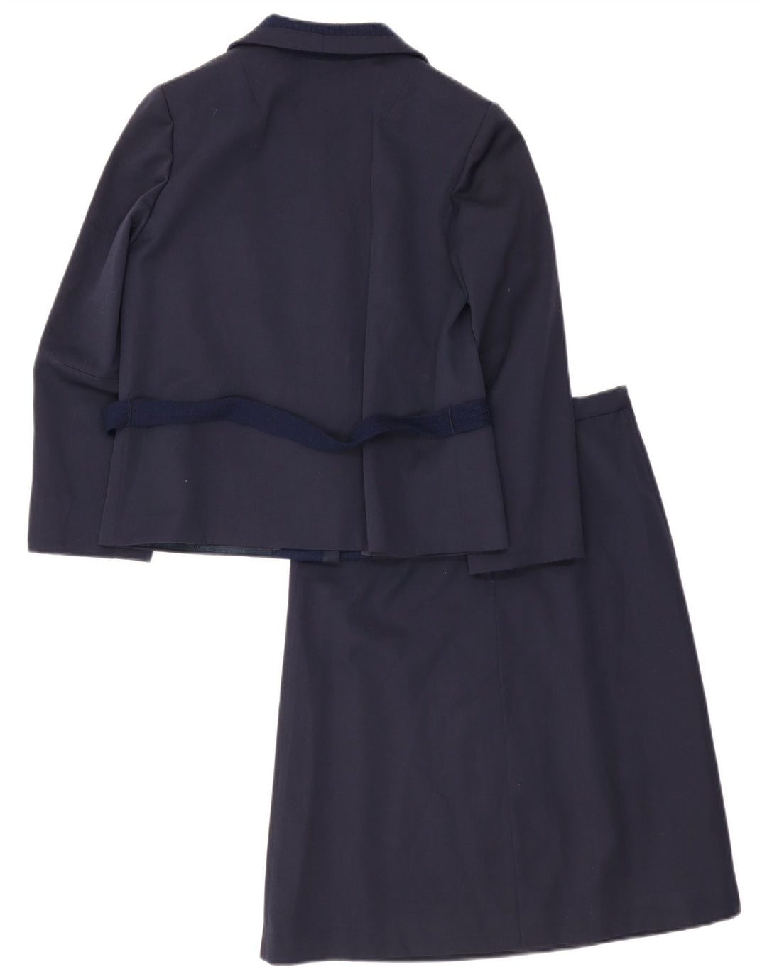 Vintage Womens 2 Button Piece Skirt Set UK 12 Medium W26 Navy Blue