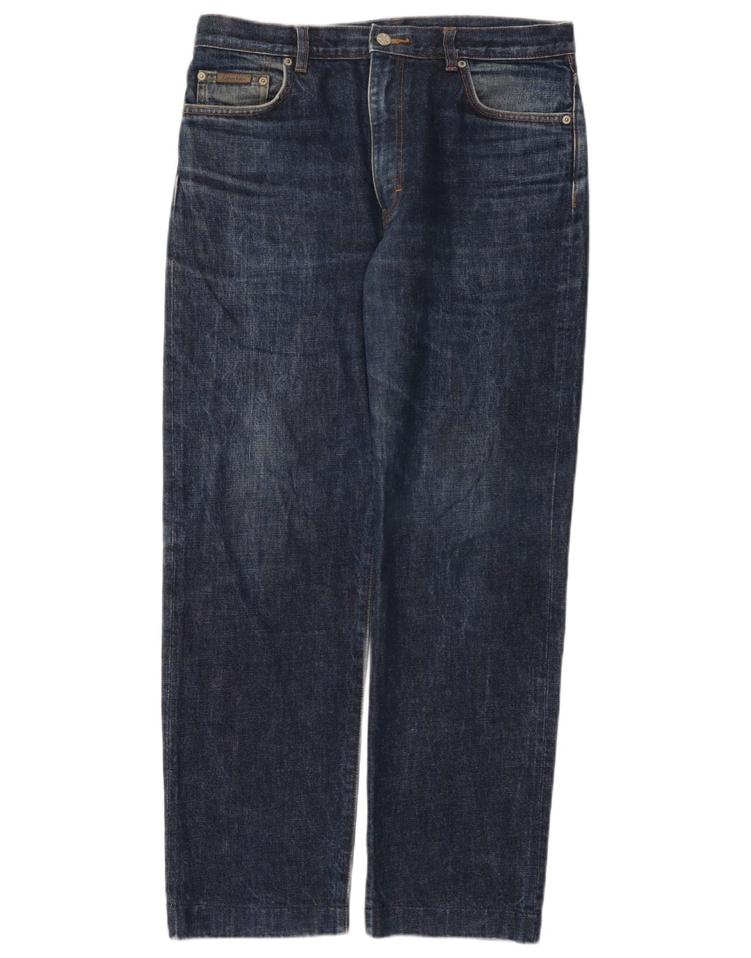 Calvin Klein Mens Straight Jeans W33 L29 Blue Cotton