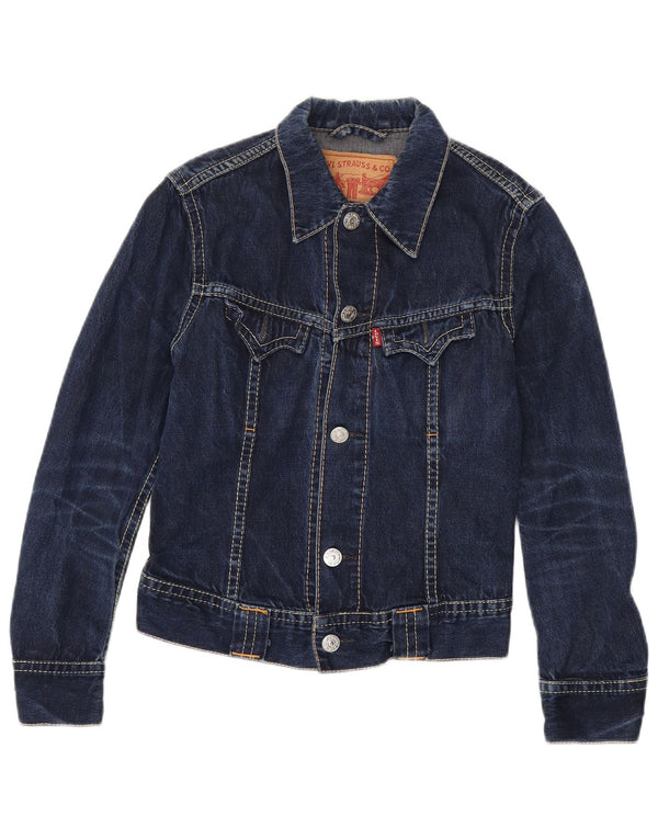 Levi's Damen Crop Denim Jacke UK 10 Small Blaue Baumwolle