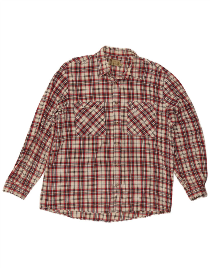 European Project Mens Flannel Shirt XL Red Check Cotton