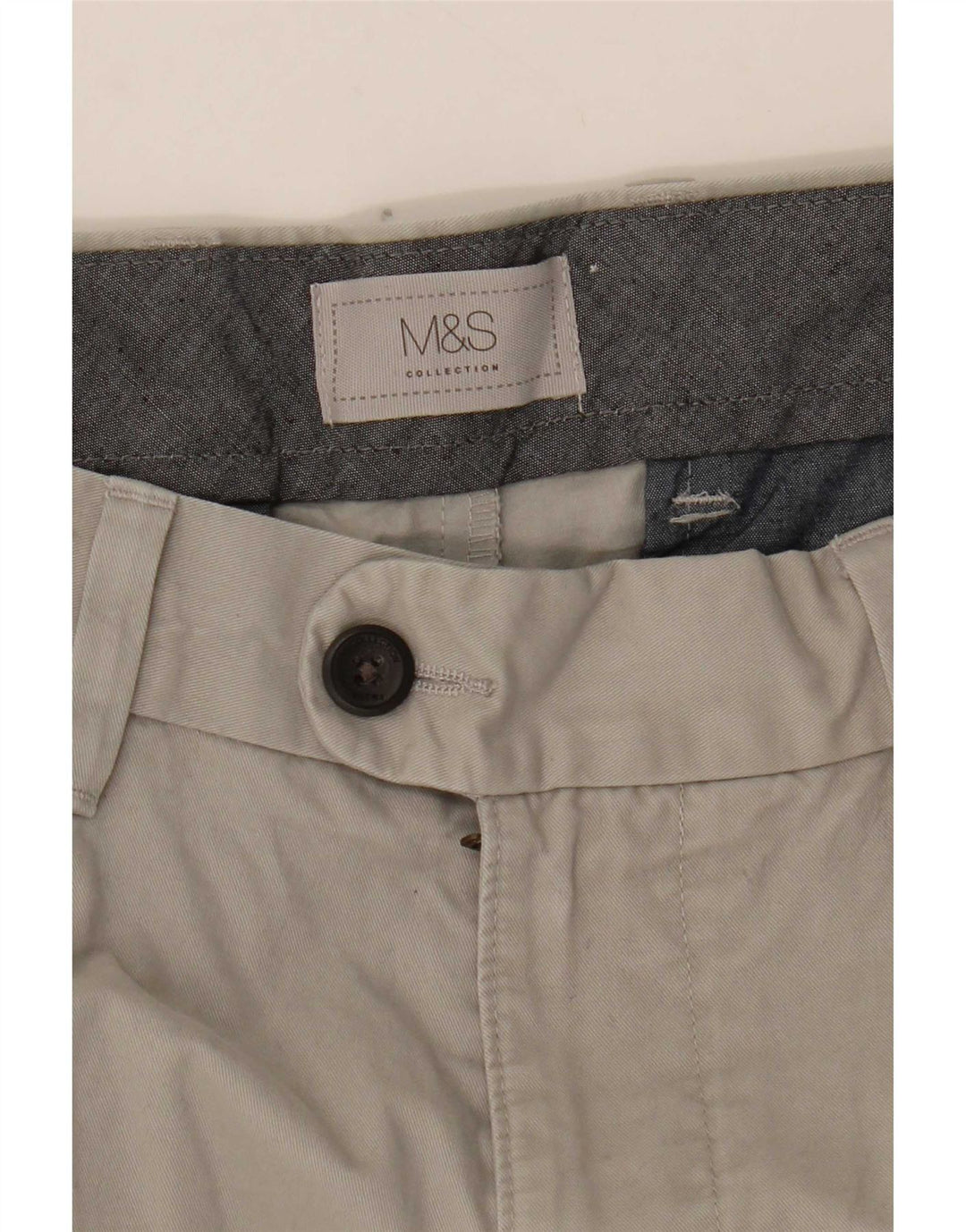 Marks & Spencer Mens Chino Shorts W36 Large Grey Cotton