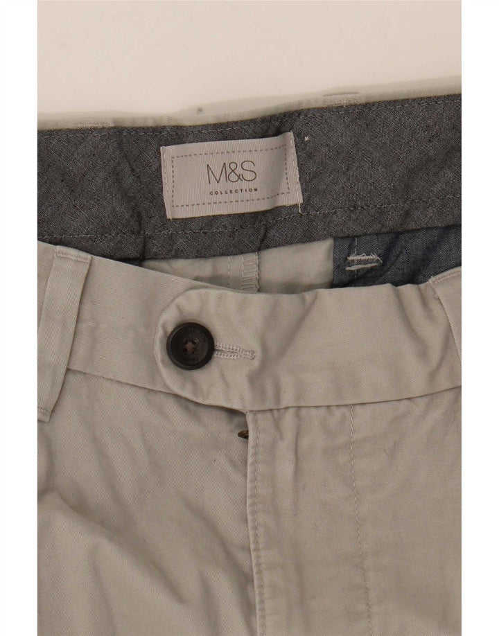 Marks & Spencer Mens Chino Shorts W36 Large Grey Cotton