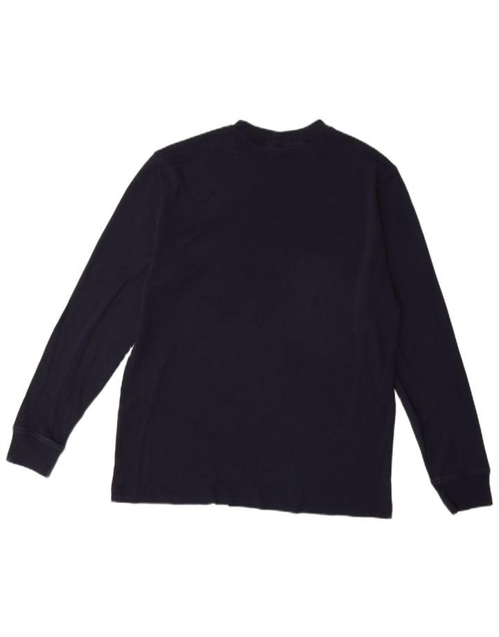 Lands End Mens Top Long Sleeve UK 38/40 Medium Navy Blue