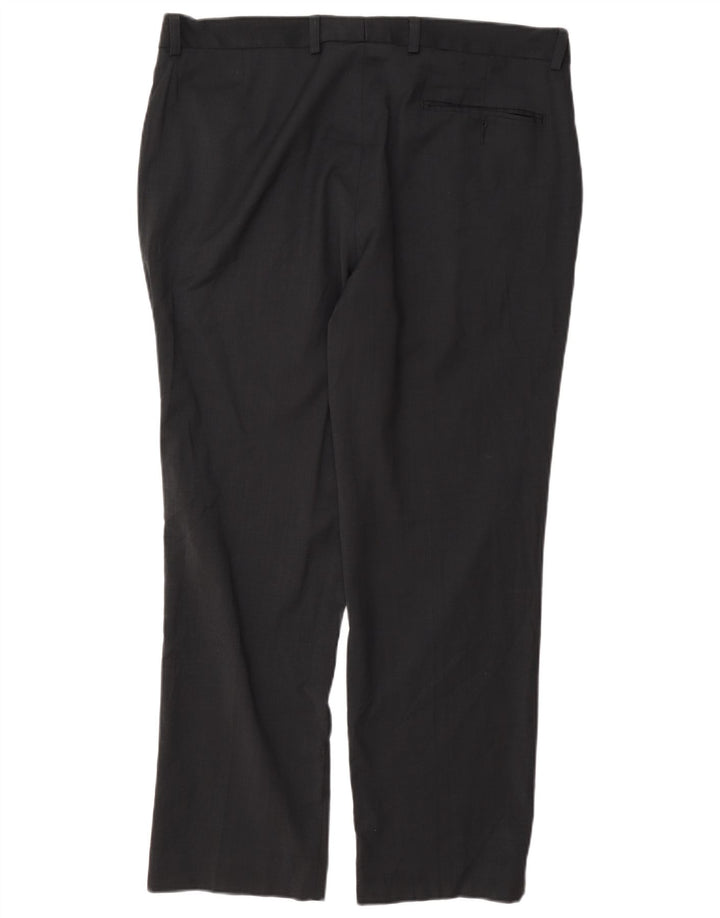 Marks & Spencer Pantalon de Costume Coupe Regular Homme W36 L29 Bleu Marine Laine