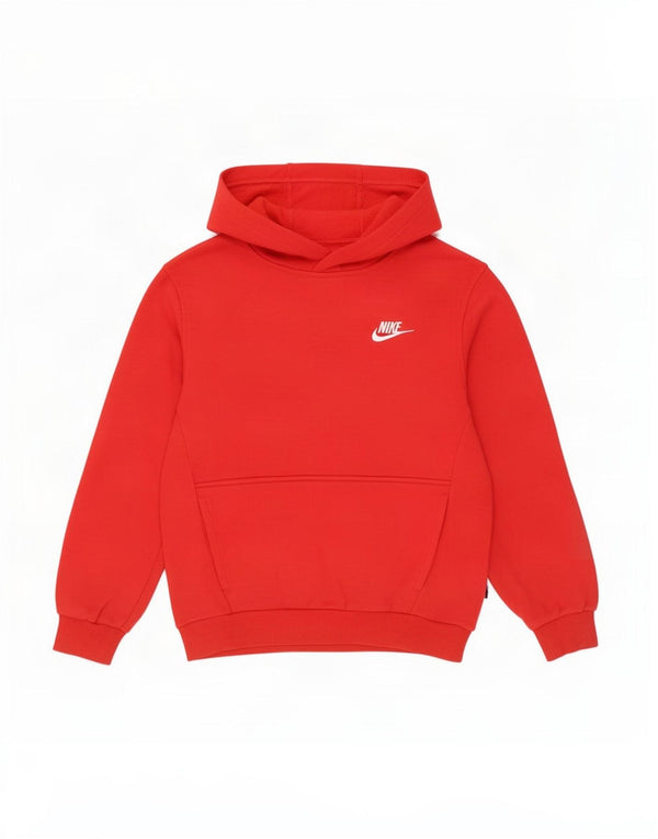 Nike Boys Hoodie Jumper 10-11 Years Medium Red Cotton
