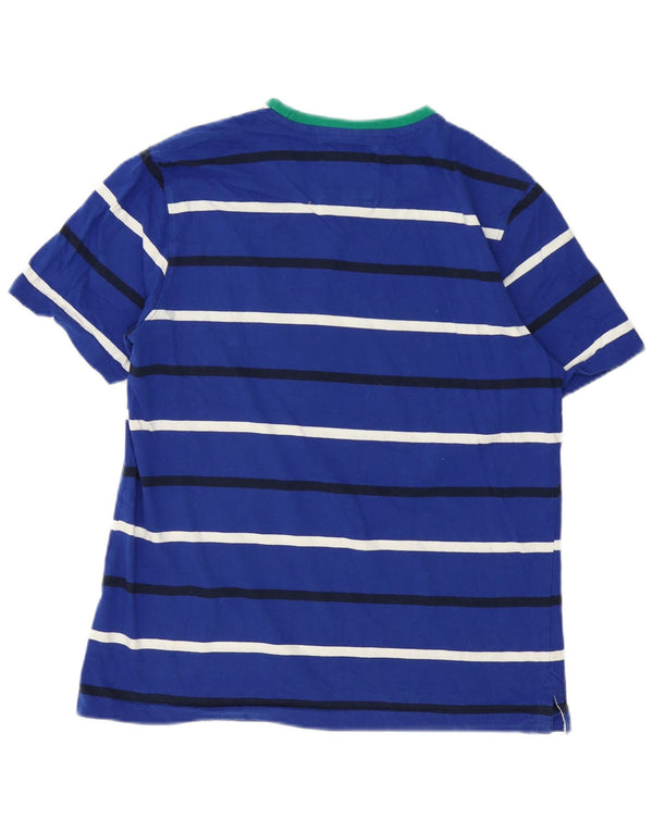 Crew Clothing Womens T-Shirt Top UK 14 Large Blue Striped Cotton
