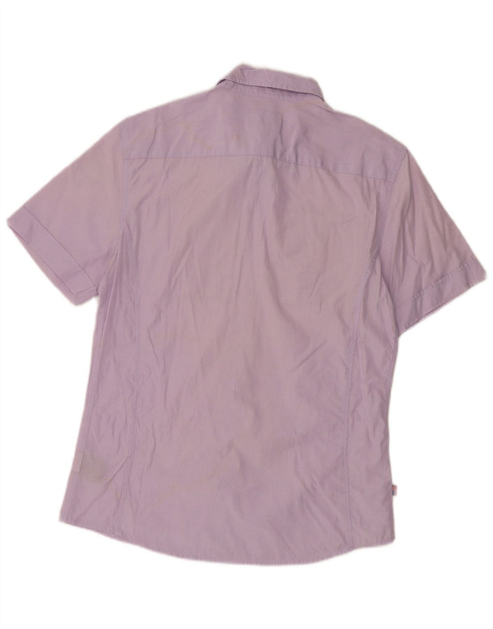 Blauer Mens Military Short Sleeve Shirt Large Lilac Cotton