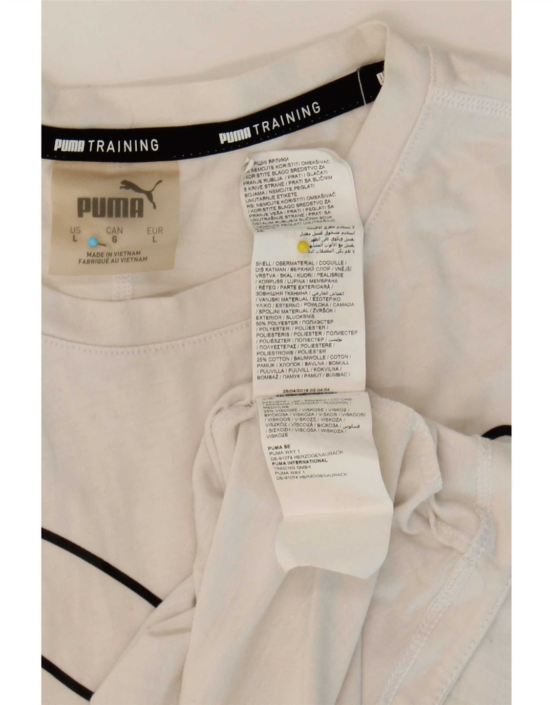 Camiseta feminina Puma Graphic UK 16 grande poliéster branco