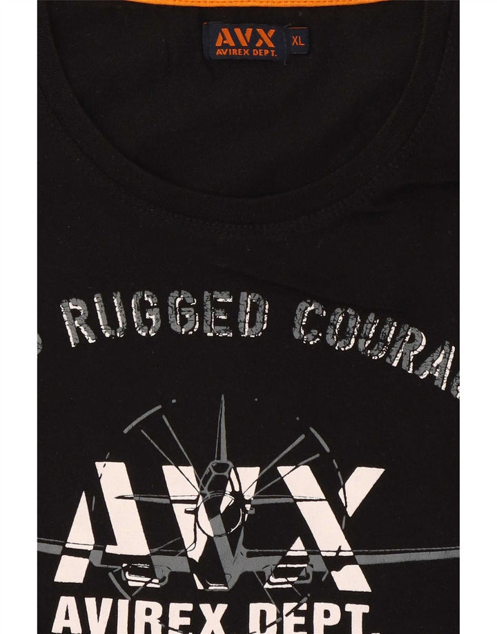 Avirex Mens Graphic T-Shirt Top XL Black