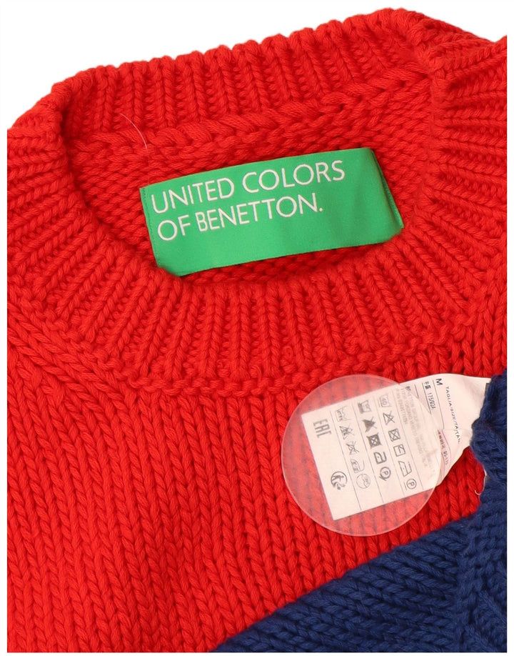 BENETTON Dame sweater med rund hals DK 14 Medium Flerfarvet