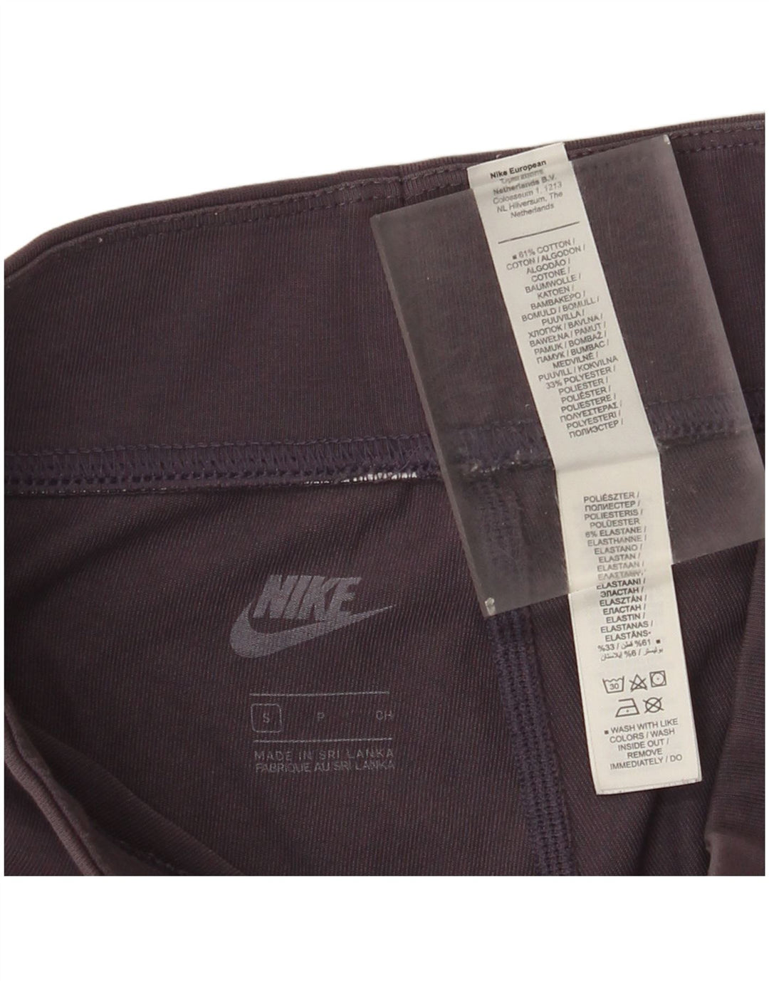 Nike Womens Leggings UK 10 Small Purple Cotton