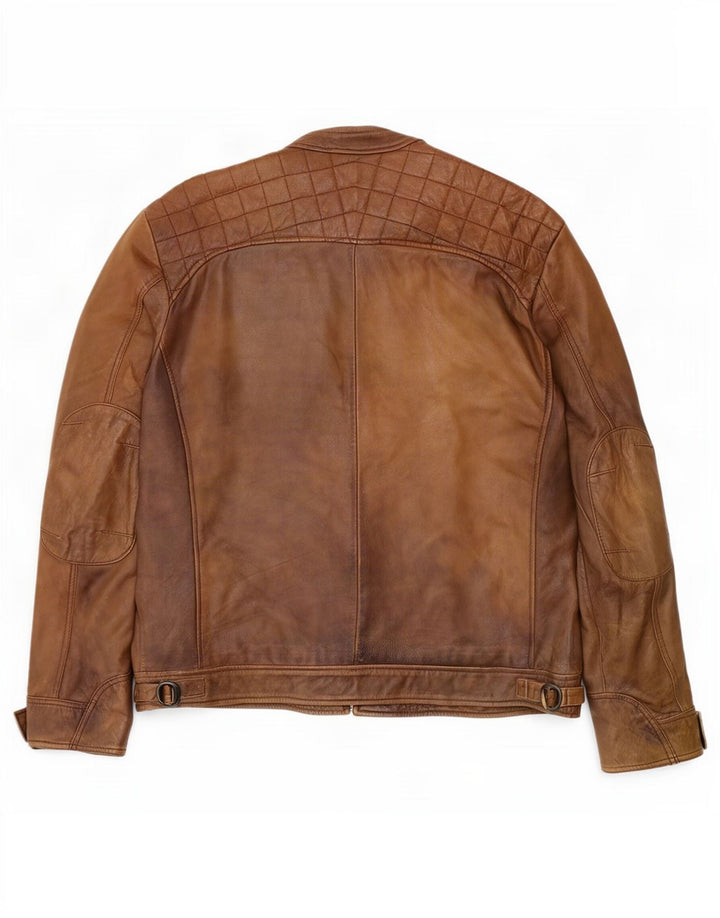 Ashwood Mens Leather Jacket UK 48 4XL Brown