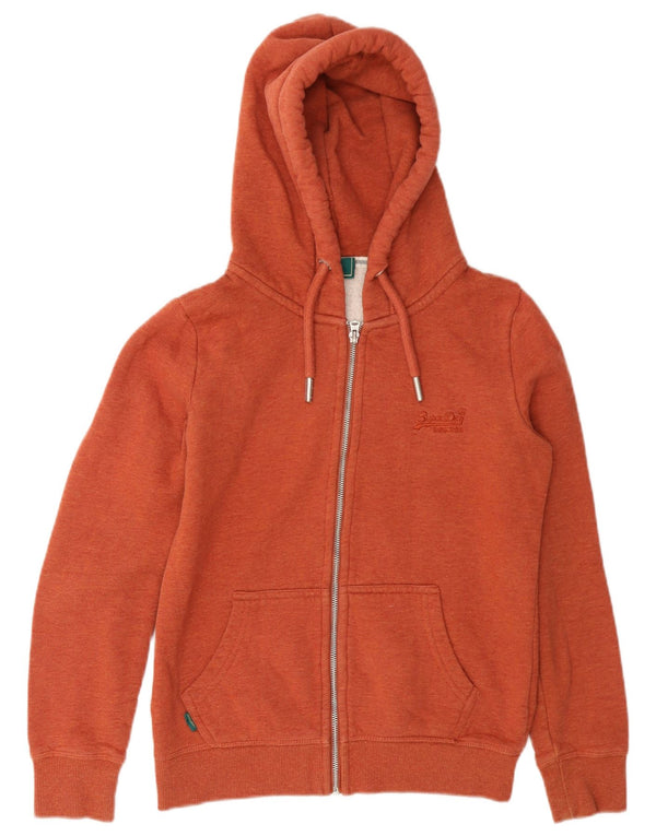 Maglione con cappuccio e zip da donna vestibilità regolare Superdry UK 10 Small Arancione Cotone