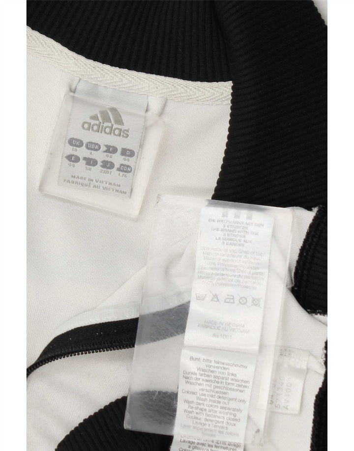 Adidas Damen Trainingsanzug Top Jacke UK 18 XL Weiß Colourblock Polyester