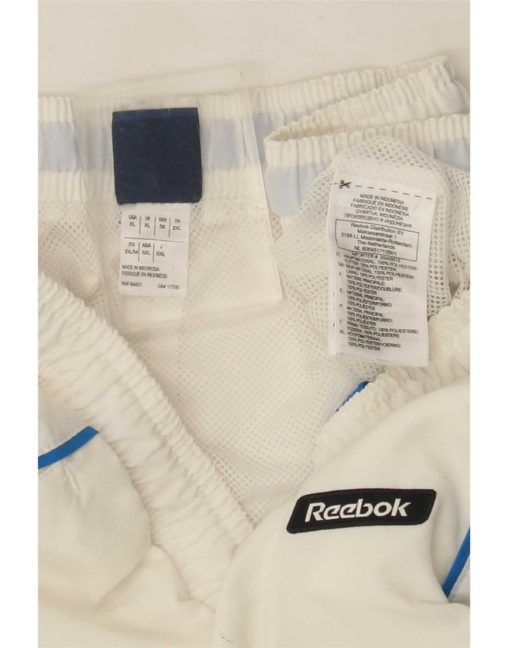 Pantaloncini sportivi Reebok da uomo XL bianchi in poliestere