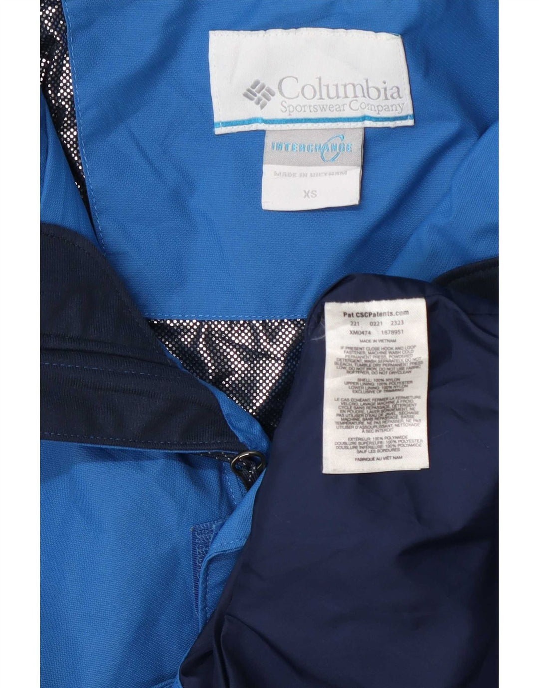Columbia Mens Interchange Rain Jacket UK 34 XS Blue Colourblock Polyamid