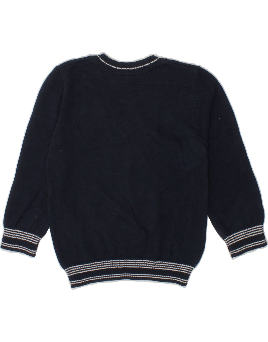 BENETTON Baby Boys V-Neck Jumper Sweater 18-24 Months Navy Blue Cotton Vintage Benetton and Second-Hand Benetton from Messina Hembry 