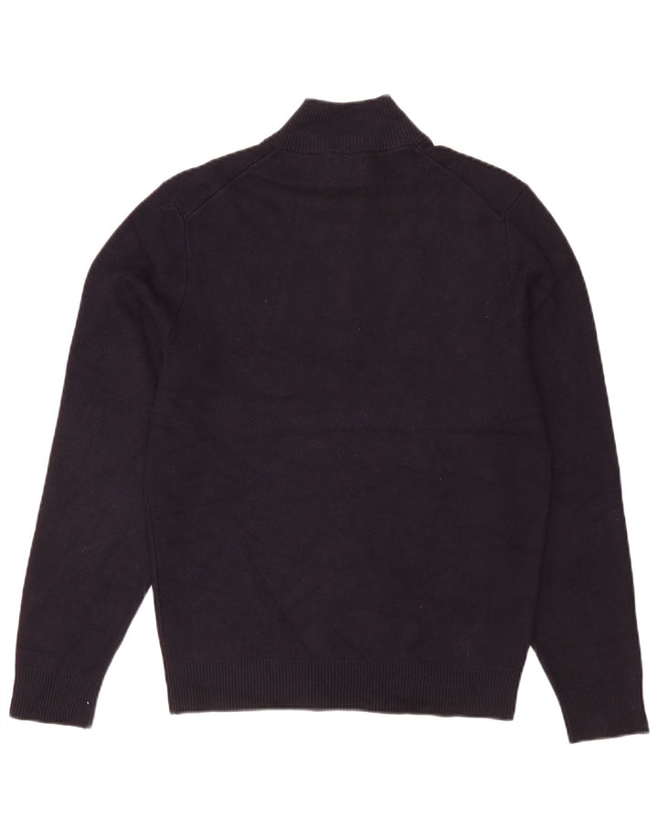 Massimo Dutti Herre Zip Neck Jumper Sweater Medium Navy Blue
