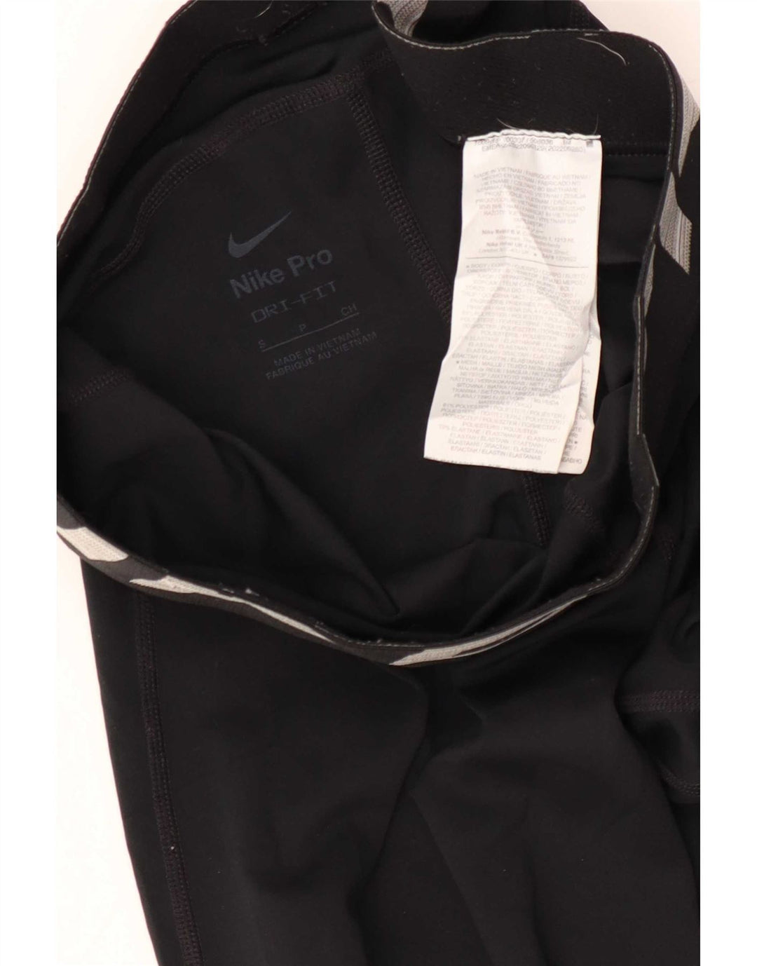 Nike Dame Dri Fit Grafiske Leggings UK 8 Small Black Polyester