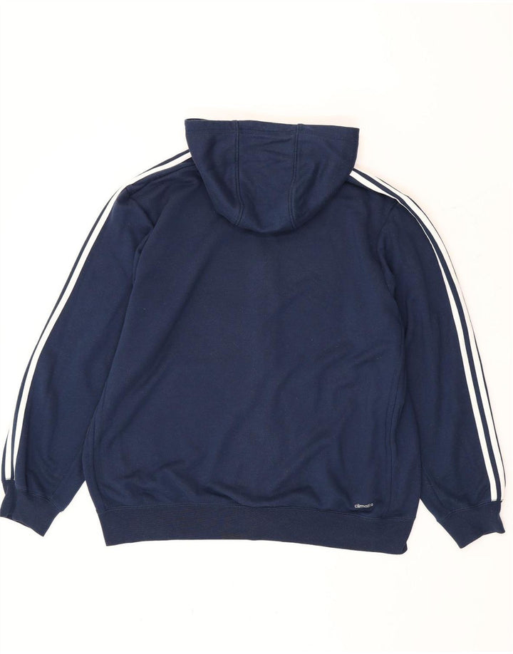 Adidas Mens Climalite Zip Hoodie Sweater XL Navy Blue Polyester
